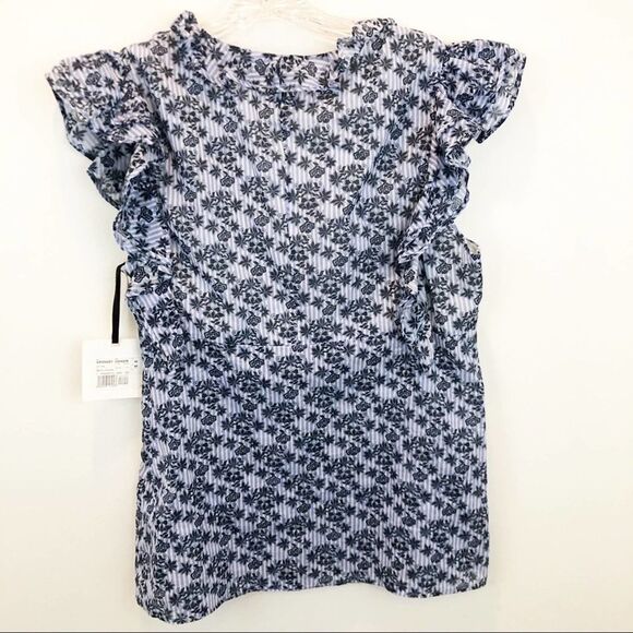 Red Valentino Blue Floral Ruffle Blouse NWT - Picture 5 of 6